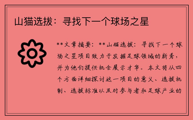 山猫选拔：寻找下一个球场之星